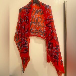 MARC JACOBS all weather scarf Red, Navy and sky blue 100% Modal